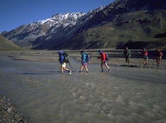 Guanacos Valley river crossing