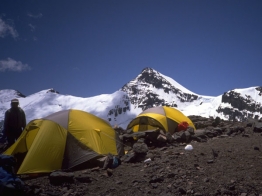 Camp II with Cerro Cuerno in the background